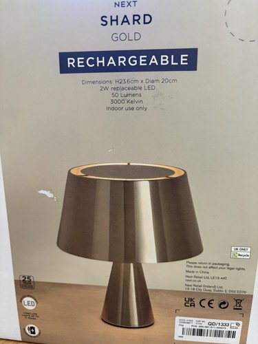 Gold shard rechargeable table - gold,