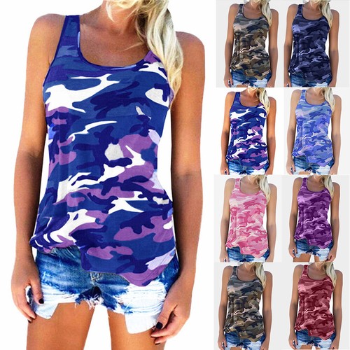 Ladies camo sleeveless - camo, vest