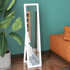 Rustic Full Length Mirror, Hanging and Freestanding Tall Mirror for Bedroom