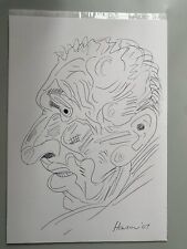 Peter Howson Original Hand Signed Drawing Dated ‘07 on A4 Card. Scottish Artist