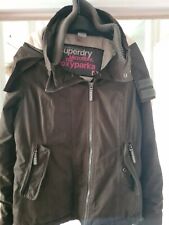 Womens superdry jacket M Boxy Parka With Faux fur hoodie trim (detachable trim)