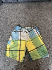 Billabong Yellow Check Surf Board Shorts Medium M