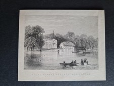 Antique 1851 print - Royal Humane Society - Serpentine - London