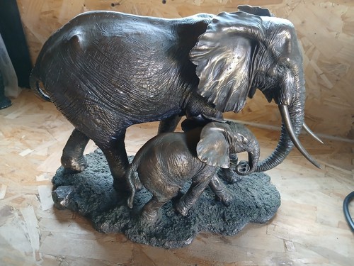 Bronzed cold cast elephant - cold,