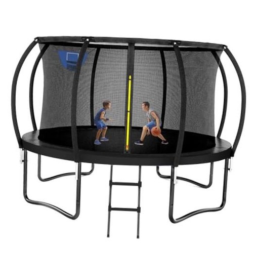 Black outdoor trampoline - black,