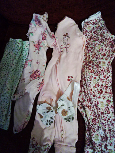 Floral babygrows with bears - babygrows,