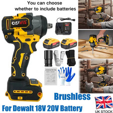 1000Nm Cordless Impact Wrench for Dewalt 18V 20V Battery 1/2" Brushless Electric