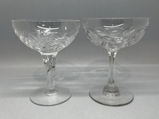 2 Vintage Glass Champagne Glass Saucer Coupe  (P-4224 701)