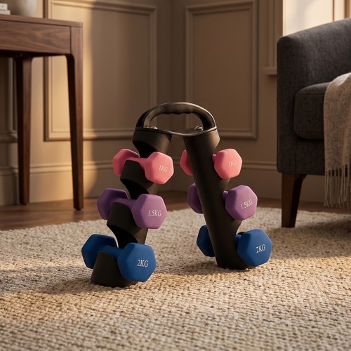 Dumbbells set with rack hand - with,
