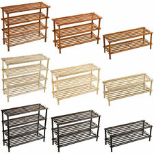 NEW WOODEN SHOE RACK FOOTWEAR STORAGE ORGANISER UNIT SHELF DVD BOOKS TIER MULTI