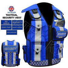 Hi Viz Tactical Security Dog Handler Vest Enforcement CCTV Tac Quality Vest Blue