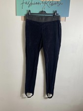 M&S navy corduroy Stirrup trousers size 14 Long #316