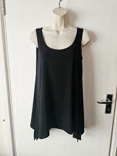 Joseph Ribkoff Black Floaty Tunic Top Cami Vest Size 10