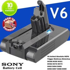 For Dyson V6 Battery Animal Absolute DC58 DC59 DC61 DC62 SV03 SV06 SV09 Handheld