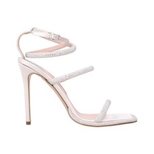 SOPHIA WEBSTER Callista Sandal 100 White Suede Rhinestones Buckle UK 4 RRP740