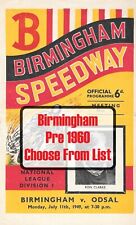 Birmingham Speedway Programmes 1949 - 1956 (Choose From List)