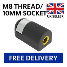 2x M8 Plastic Gas Strut End Fittings – 10mm Ball Socket Metal Thread Insert UK