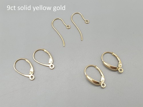 9ct yellow gold earrings - yellow,