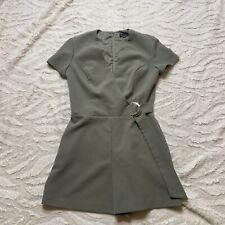 Super Cute Miss Selfridge Khaki Short Belted Playsuit Size 8