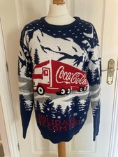 MENS COCA COLA CHRISTMAS JUMPER SIZE MEDIUM CHEST 39-41'' APX VGC COSY