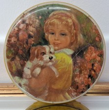 1960's Vintage Hollands Toffee Tin Gorgeous Artwork 12cm Diameter