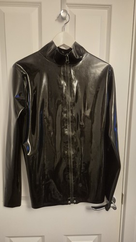 Mens black latex rubber long - mens,