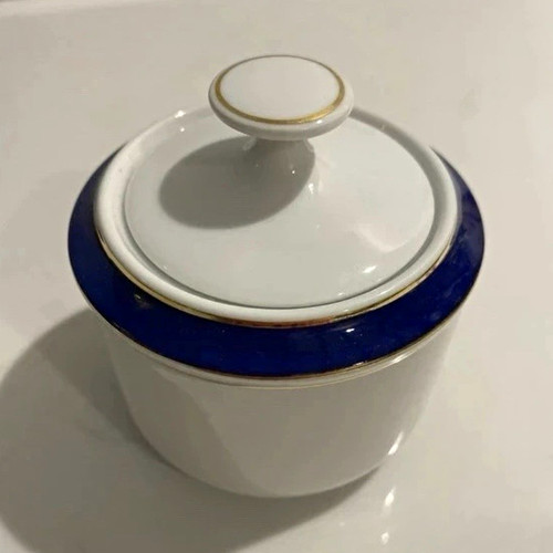White ceramic sugar bowl - white,