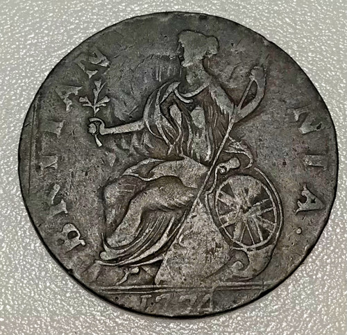 George iii half penny 1774 - iii,