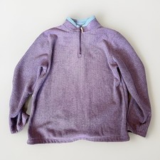 WEIRD FISH- Waffle Macaroni Red Maroon 1/4 Zip Jumper Pull Over Large