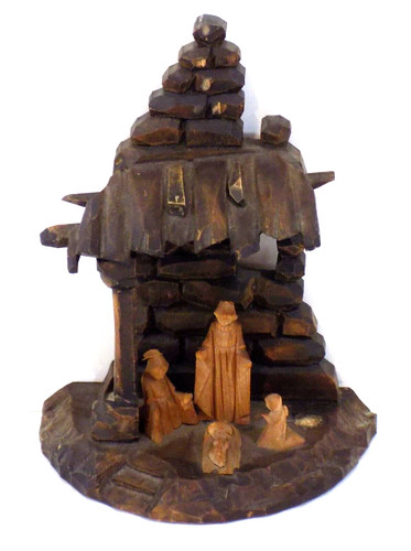 Antique hand carved wooden - hand,