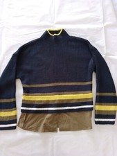 Men's Jumper Next Size M Knitted Mock Shirt Bottom Navy 10649