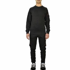 Mens Black Plain Tracksuit