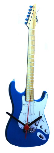 Blue guitar clock - clock,