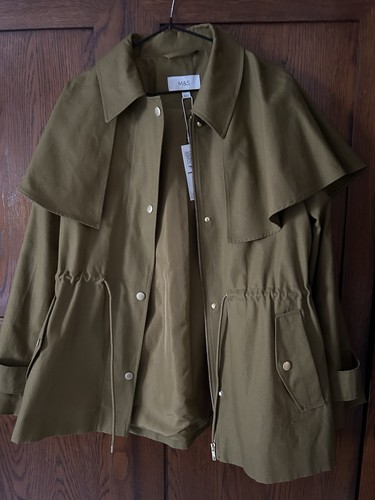 Waisted collared cape coat - collared,