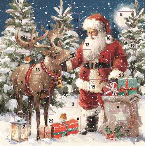 Santa and reindeer square - santa,