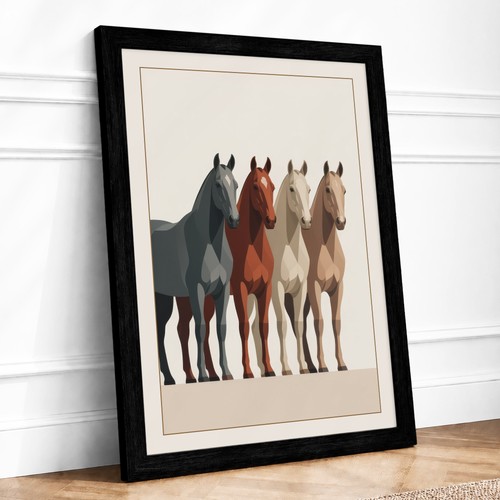 Four horses line - in,