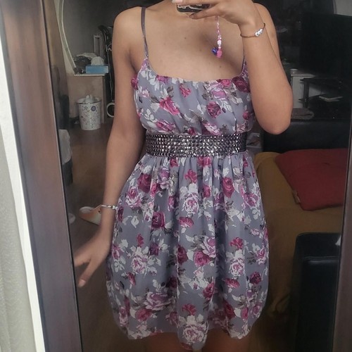Miso grey floral - miso, dress