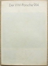 VW PORSCHE 914 Car Sales Brochure 1969 GERMAN TEXT #W6-500-0969-0404