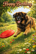 Leonberger Dog Birthday Card