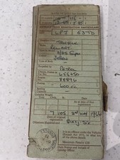 Reliant  Tricycle 1966  log book scrapped car Memorabillia Collector Item