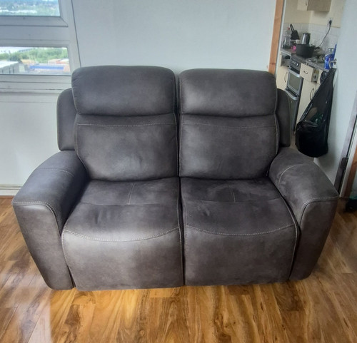 Grey leather seater - grey,