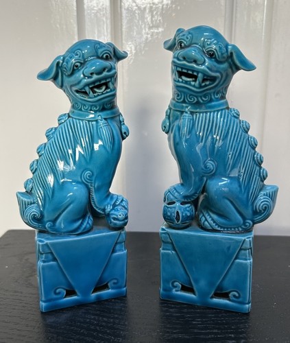 Pair blue ceramic chinese - blue,