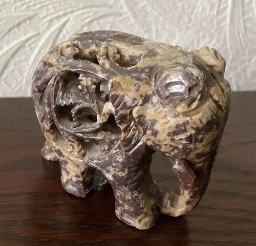 Small marble carved elephant - small,
