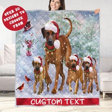 Rhodesian Ridgeback Quilt Dog Bedding Personalized Christmas Gift Designs NWT