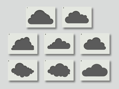 Cloud stencils for nursery - stencils,