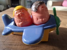Weebles Vintage 1970saircraft , pilot and passenger. Used and played with.