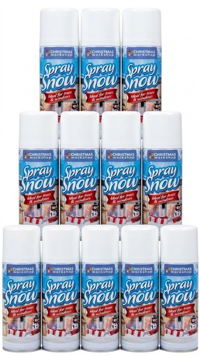 12x 250ml snow spray christmas - snow,