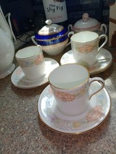 Aynsley Peony - Coffee Cans and Saucers.