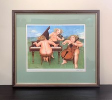 Rare Signed Limited Edition Print ‘Meadow Suite’ by Berol Cook, 1984. Framed