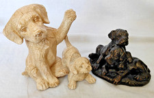 2 x Vintage Boxer/Labrdor  Dogs Puppies M18107 Cold Cast Bronze Resin figurine.